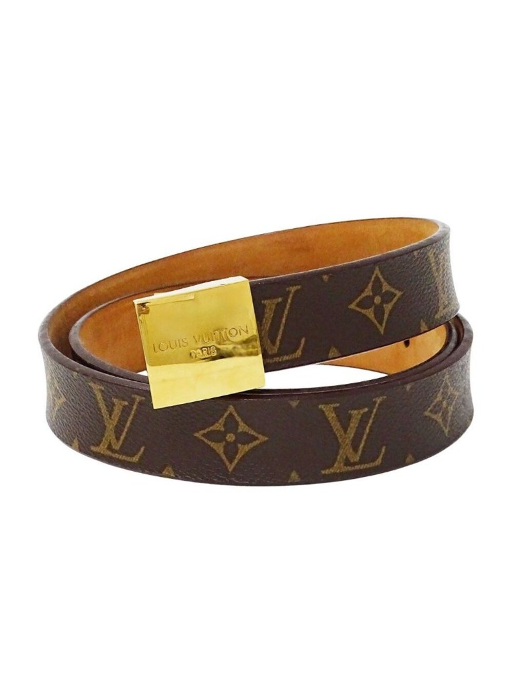 Louis Vuitton Belt Monogram Canvas Ceinture Carre Brown Logo